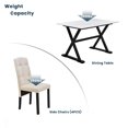 thumbnail image 6 of Seizeen 5 Piece Dining Table Set, Kitchen Table Set with Faux Marble Tabletop and Upholstered Chairs for 4, Solid Wood Dinette Set for Breakfast Nook, Dining Room, White + Beige, 6 of 8