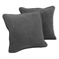 thumbnail image 3 of 18-inch Double-corded Solid Microsuede Square Throw Pillows with Inserts (Set of 2) - Steel Grey, 3 of 3