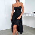 thumbnail image 4 of Vestido Sin Mangas Vestido de mujer Flutter A-line Maxi Dress Halter Vestido largo Mujer Casual Vestido largo Ygjytge Negro L para Mujer, 4 of 5