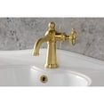 thumbnail image 2 of Kingston Brass KS3547RNK Levante One-Handle 1-Hole Bathroom Faucet with Push Pop-Up Drain in Brushed Brass, 2 of 7