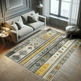 thumbnail image 5 of Ambesonne Southwestern Decorative Rug Carpet, Striped Cultural Boho, 2' 5" x 5', Cadet Blue Earth Yellow, 5 of 5