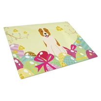Carolines Treasures Easter Eggs Central Asian Shepherd Dog Glass Cutting Board Large 12H x 16W multicolor