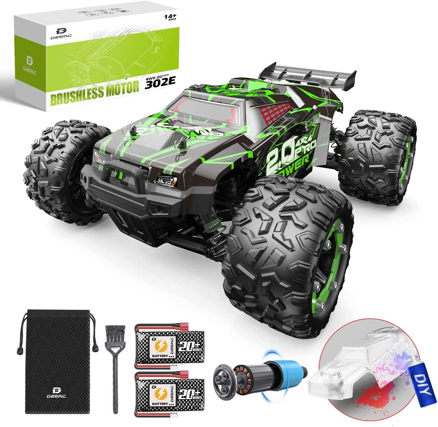 Waterproof Drift Off-Road High Speed Remote Control Car with Two Rechargeable Batteries TizzyToy Remote Control Car 1:18 Scale 45Km/h 4WD RC Car Toy Gift for Boys Girls Hobbyist Grade for Adults 