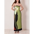 thumbnail image 4 of Gupgi Robe Tube Ample pour Femmes Épaules Dénudées Robe Contrastée Robe Longue d'Été Sans Bretelles, 4 of 8
