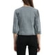 thumbnail image 3 of CHAQUETA DE MEZCLILLA SIN CUELLO Y MANGAS 3/4 PARA MUJER INSPIRE CHIC, GRIS HUMO, XS, 3 of 6