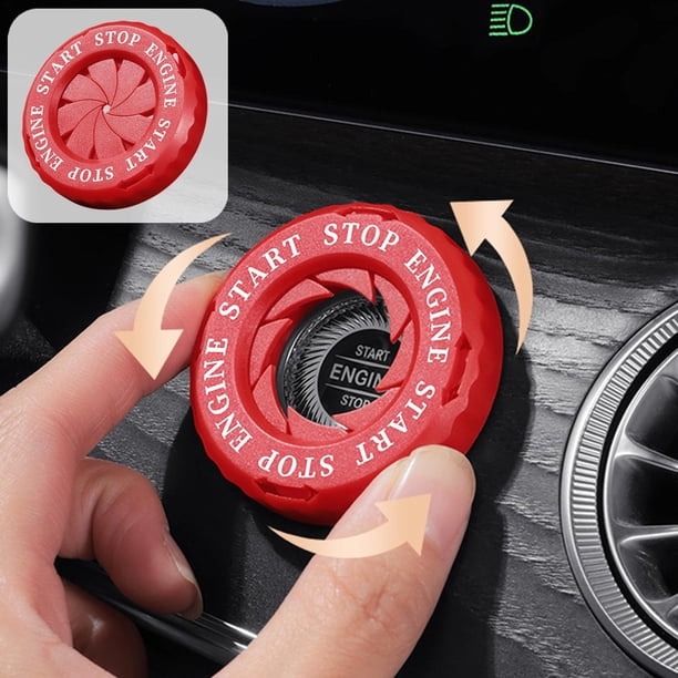 CaiYueKe Car Push Start Button Cover, Universal Engine Start Stop Ignition Button Protector, Rotating Dust Scratch Prevention Guard, Easy Installation Interior Upgrade Accessory for Vehicles