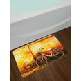 thumbnail image 2 of Bicycle Bath Mat, Vintage Bike in front of A Rusty Dirty Cracked Broken Brick Wall Lifestyle Artsy Photo, Non-Slip Plush Mat Bathroom Kitchen Laundry Room Decor, 29.5 X 17.5 Inches, Sepia, Ambesonne, 2 of 2