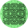 thumbnail image 1 of Ahgly Company Indoor Round Oriental Emerald Green Traditional Area Rugs, 8' Round, 1 of 4