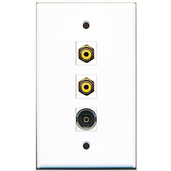 RiteAV - 2 Port RCA Yellow and 1 Port Toslink Wall Plate