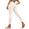 thumbnail image 2 of Women High Waist Stretchy Cropped Yoga Leggings Soft Buttery Solid Color No Seam Tummy Control Workout Capri Pants for Fall Sports Daily Loungewear, 2 of 6