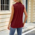 thumbnail image 7 of Tank Tops For Women Solid Color Lapel Loose Sleeveless Vest Fashion Casual Top Camisole Tops For Women, 7 of 7