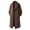 Coffee Mens Wool Trench Coat, variant on Pea Coats for Men Long Trench Coat Wool Blend Notched Collar Double Breasted Oversized Heavyweight Overcoats with Pockets