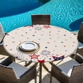 thumbnail image 5 of Red Blue Star 4th of July Round Tablecloth 45-54 Inch Round Fitted Table Cloth with Elastic Edge, Independence Day Fireworks Rustic Waterproof Table Cover Protector for Outdoor Picnic Party Dining, 5 of 6