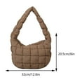 thumbnail image 2 of Bolso Hombro Con Bordado Diamantes para Mujer Bolso Mano Acolchado Invierno (Caqui), 2 of 8
