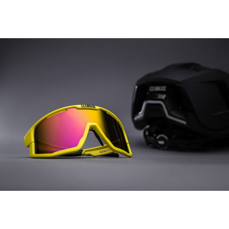 Bliz Fusion Sport Sunglasses, Neon Yellow Frame, Brown Tint