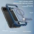 thumbnail image 3 of Magnetic For Google Pixel 9 / 9 Pro Phone Case,With Retractable Kickstand,Military-Grade Drop Protection,Compatible with Mag-Safe,Shockproof Skin Feel Translucent Ultra Slim Phone Case,Darkblue, 3 of 7