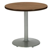 KFI Studios Mode 2.5' Round Dining Table, River Cherry, Silver Base