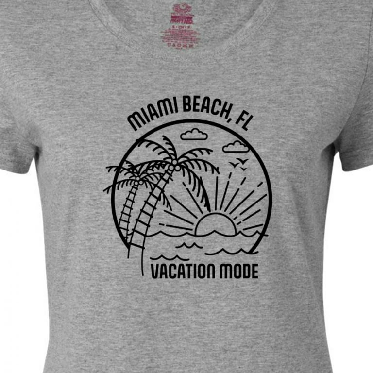 Miami Beach Florida Short-Sleeved T-Shirt Novelty Funny Print Mens