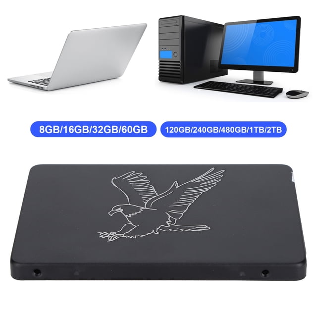 Unidades HSthe Sea Mobile Solid Disk Disk Portable 2.5 Pulgadas Metal Eagle Negro SSD externo para Computadora PC Computera