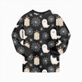 thumbnail image 6 of NOLDARES Toddler Girls Boys Halloween Skeleton Pajamas Sets Kids Cute Pumpkin Sleepwear Boys Halloween Ghost 2 Pcs PJS(Beige,2-3 Y), 6 of 9