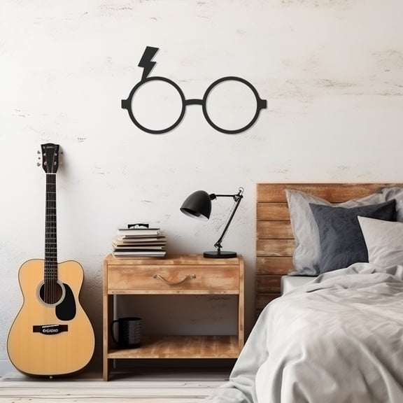 LaModaHome Exclusive Harry Potter Glasses Metal Wall Decor – Durable & Artistic Metal Wall Art for Home and Office Decor, Perfect for Any Interior Design Aesthetic