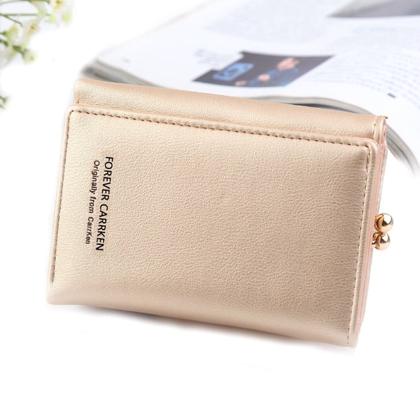Cartera corta mujer Cartera pequeña Multitarjeta Cartera triple mujer Bolso de piel para mujer