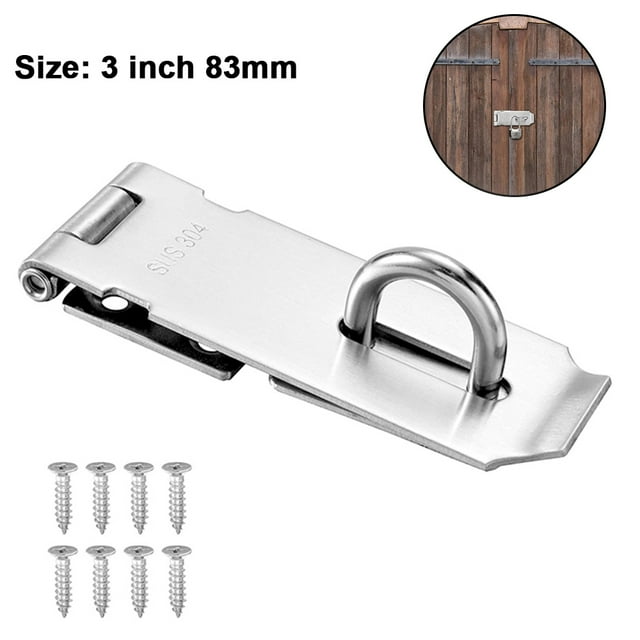pasador de candado de acero inoxidable, cierre de puerta de seguridad resistente con tornillos de montaje, cerradura de perno de puerta engrosada para cerradura de puerta, candado, cobertizo, pestillo de puerta Vhermosa 221083-1