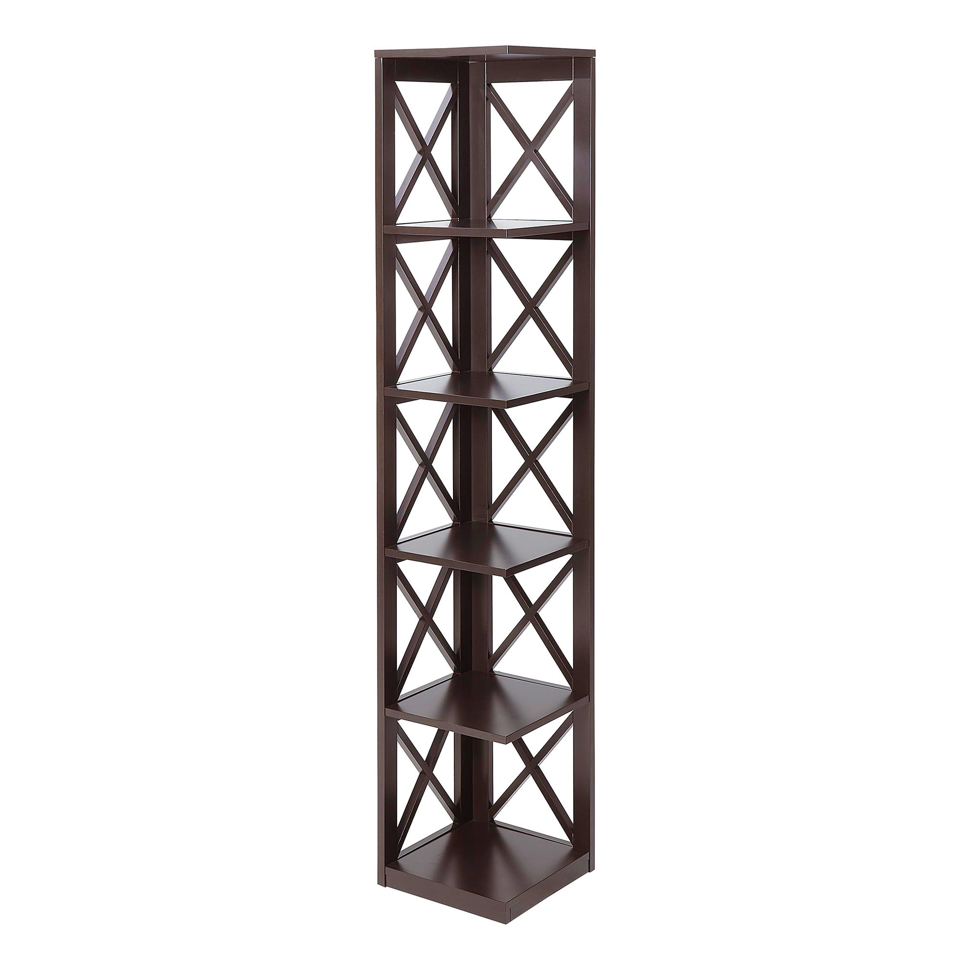Convenience Concepts Oxford 5 Tier Corner Bookcase, Espresso