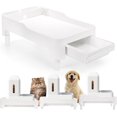 thumbnail image 4 of Raised Pet Feeder Stand for Cats and Dogs Neck Health, Adjustable Height Elevated Shelf Suitable 90% Automatic & Water Dispenser, with Drawer to Stock Snacks, Canned Food, 4 of 4