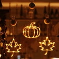 thumbnail image 3 of Bewildely Luz de ambiente LED con hojas de calabaza, luz LED de calabaza, decoración de Halloween, decoración interior de otoño, fotografía Kits de decoración para fiestas 3 piezas, 3 of 6