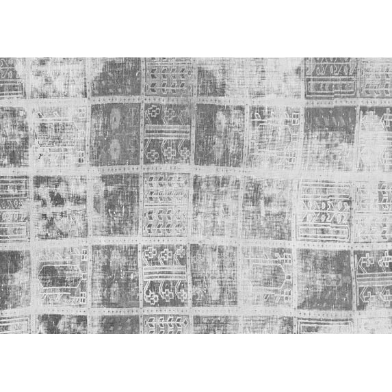 Ahgly Company Indoor Rectangle Abstract Gray Modern Area Rugs, 2' x 5'