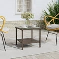 thumbnail image 1 of vidaXL Side Table Brown 45x45x45 cm Poly Rattan and Tempered Glass, 1 of 4