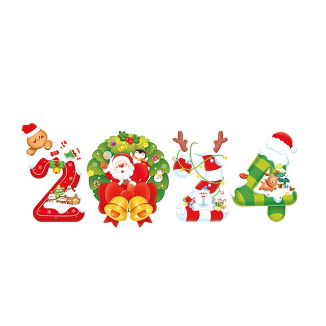 Pegatinas navideñas de PVC para pared, adhesivos impermeables extraíbles con patrón de doble cara para ventana, decoración del hogar para dormitorio y sala de estar, 2024