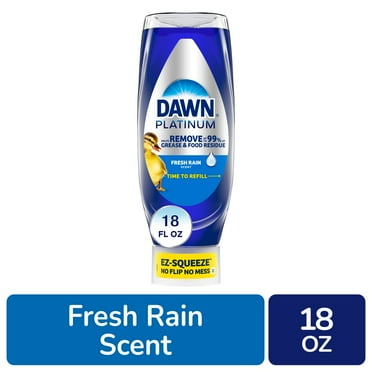 Pack of 4 Dawn Platinum, Fresh Rain Scent EZ-Squeeze Liquid Dish Soap, 18 fl oz (packaging may vary)