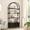 Black, variant on TEQIN 71.5" Tall Arched Cabinet,Arched Bookshelf,5-Tier Arched Bookcase with Cabinet,Storage Cabinet with 5 Open Display Shelf for Office,Living Room, Kitchen