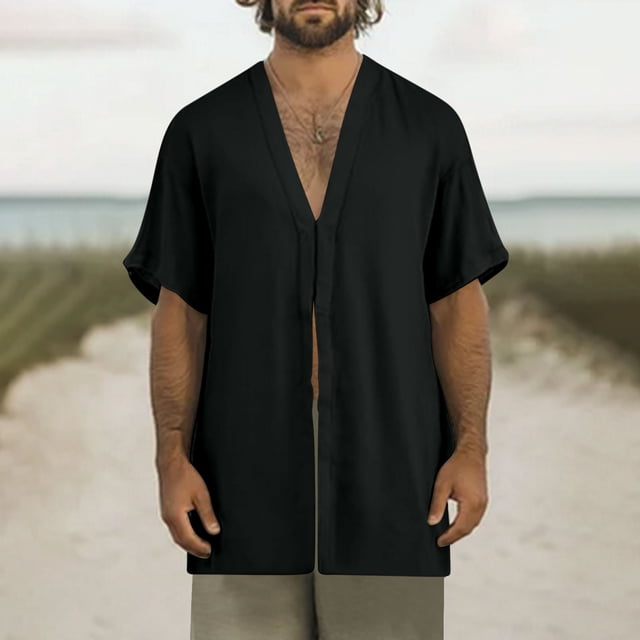 Wpawbk Chemise Décontractée Sans Manches en Coton et Lin pour Hommes Été Mode Extérieur