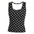 thumbnail image 3 of Tank Tops for Women Polka Dot Tops 2026 Sleeveless Ribbed Knit Shirts Summer Casual Sweater Vest(Black,L), 3 of 3