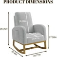 thumbnail image 3 of Zzistar Nursery Rocking Chair with High Backrest & Side Pocket, Glider Rocker with Rubberwood Base, Easy Assembly,Rocker Armchair for Living Room, Bedroom, Nursery, 3 of 6