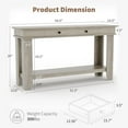 thumbnail image 2 of 54" Long Console Table with Drawers,2 Tie Wooden Rectangular Entryway Table,Accent Sofa Table Behind Couch with Open Storage Shelf for Living Room,Entryway,Gray, 2 of 6