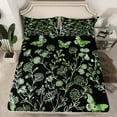 thumbnail image 2 of Manfei Cute Country Floral Full Size Sheets,Natural Botanical Bed Sheets,Green Butterfly Flowers Sheet Sets For Girl Boys,Ultra Soft Home Decor,4-Piece, 2 of 7