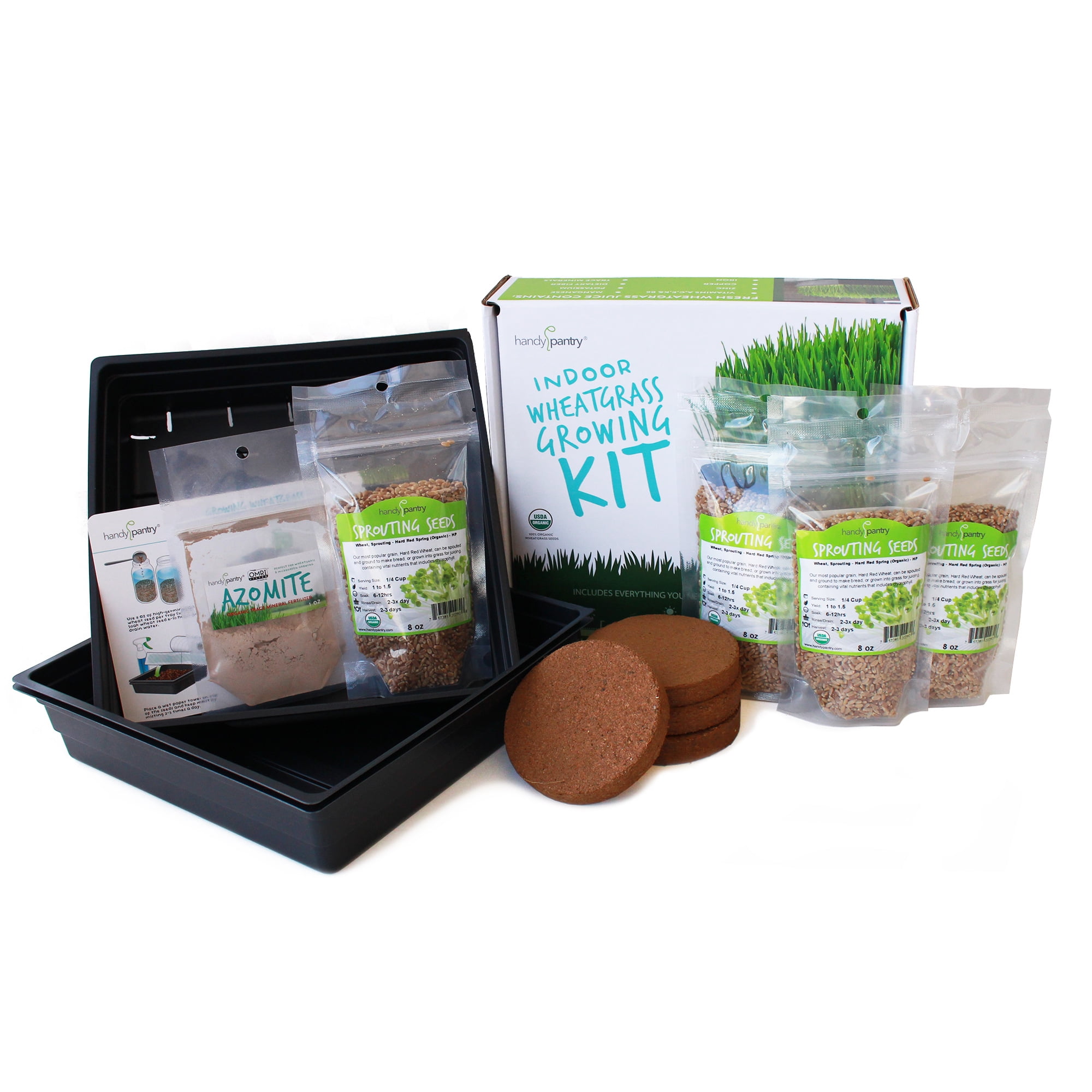 Organic Wheatgrass Growing Starter Kit Grow & Juice Wheat Grass