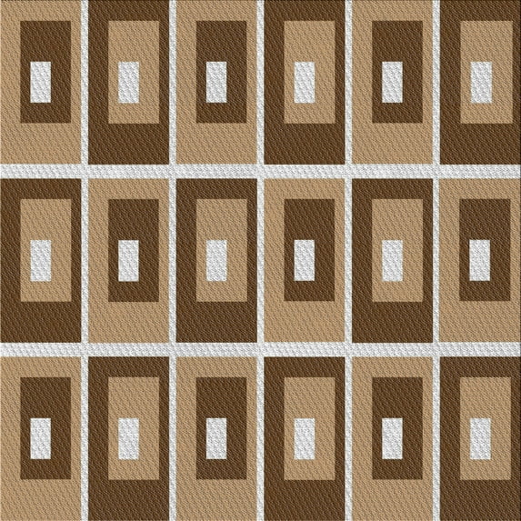 Ahgly Company Indoor Square Patterned Brown Novelty Area Rugs, 4' Square