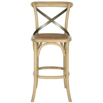 SAFAVIEH Eleanor Square Mid Back Bar Stool, Weathered Oak