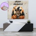 thumbnail image 4 of Happy Halloween Maine Coon Witches Hat Pumpkin Carving Tapestry Cat Lover Kitten Owner Gifts Wall Hanging Backdrop Home Decor - 02019, 4 of 5
