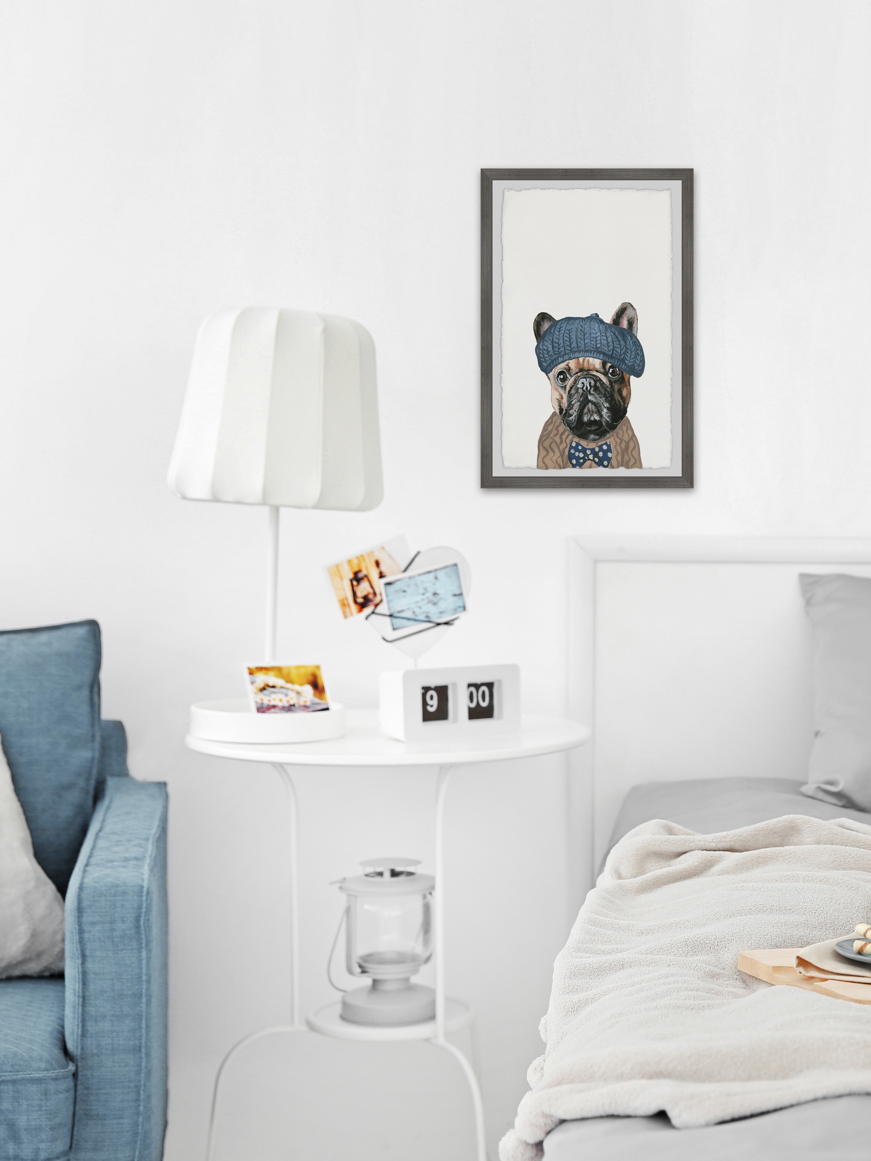 Marmont Hill "Dog In Beret" Framed Painting Art Print, 8.00" x 1.50"