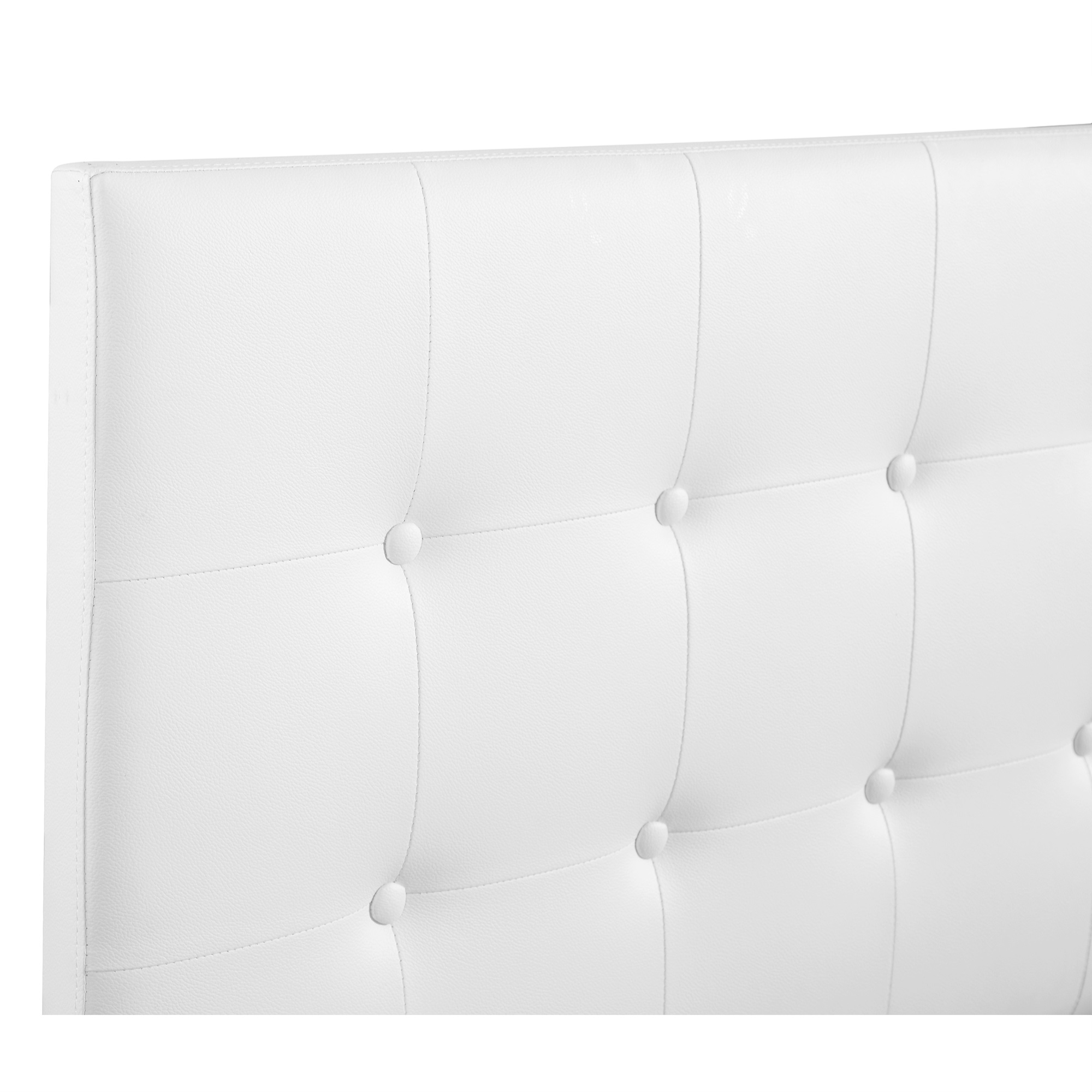 Passion Furniture PF-G0129-FHB Super Nova Upholstered Tufted Panel Headboard&#44; White - Full Size - image 5 of 5