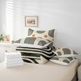 thumbnail image 5 of Manfei Strieps Abstract Bedding Comforter Set 7pcs, Orange Circle Geometric Queen Bedding Sets, Mid Century Minimalst Artwork Reversible Queen Sheet Sets, Super Cozy Room Decor, 5 of 7