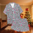 thumbnail image 5 of Tnhcen Christmas Pajamas for Women Short Sleeve Pajama Set Holiday Pajamas Womens 2 Piece Pajama Set Christmas Sleepwear Flannel Pajamas Short Set, 5 of 9
