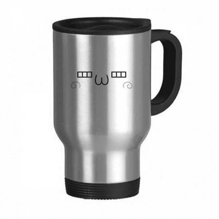 

Face Cute And Shy Expression Travel Mug Flip Lid Stainless Steel Cup Car Tumbler Thermos