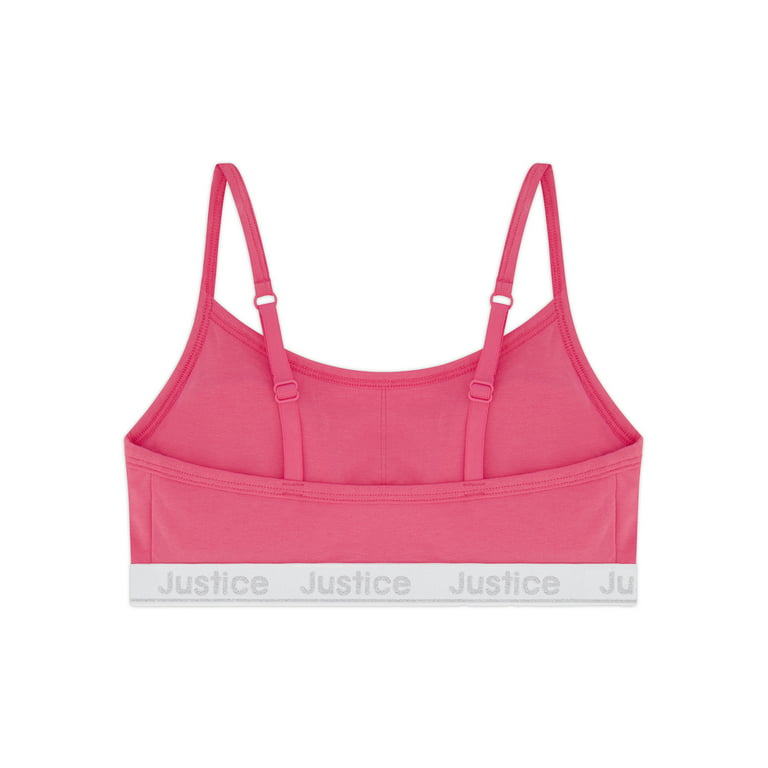 Justice Size Bralette Girls Pink Lace Padded Halter Bra Removable